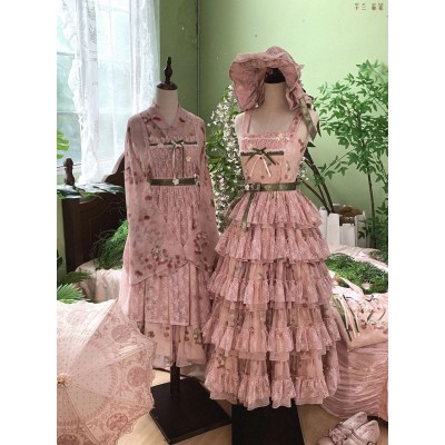 Everlasting Flower Wild Strawberry Field Apron JSK and OP(Pre-Order/Full Payment Without Shipping)